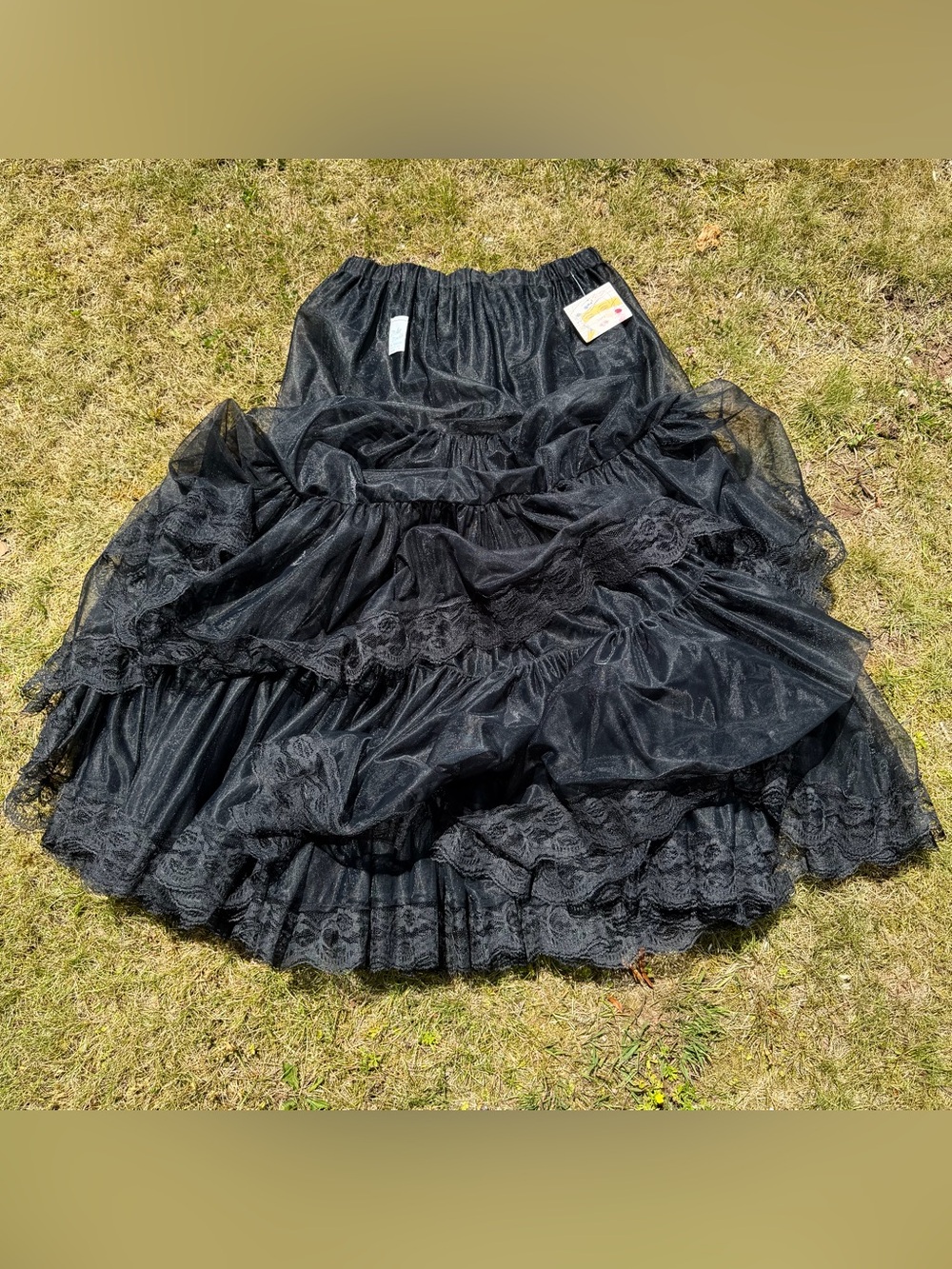 Vintage Malco Modes Petticoat L Black Crinoline Square Dance Contempo Casuals